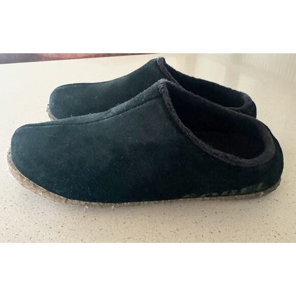 Sorel Kid's Lanner Ridge II Suede Mule Slippers Size 3 Black - Picture 3 of 7